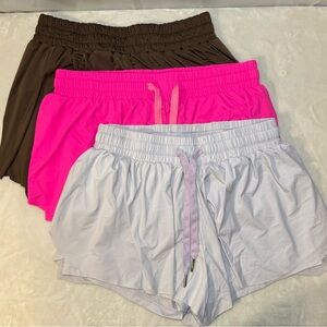 Women's Flowy Athletic Shorts - Pink, White, and Brown, size large
